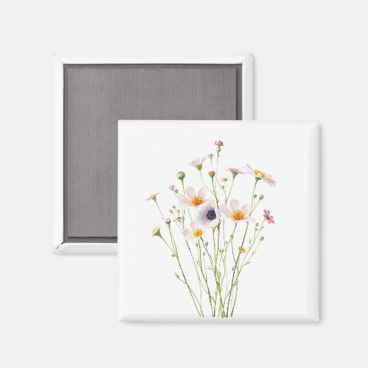 Aquarellbouquet aus Wildblumen Magnet (Vorderseite/Rückseite)