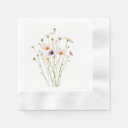 Aquarellbouquet aus Wildblumen Serviette (Vorderseite)