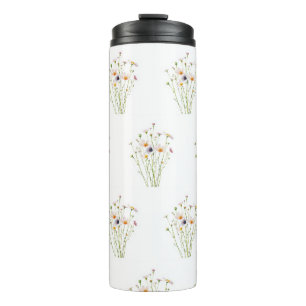 Aquarellbouquet aus Wildblumen Thermosbecher