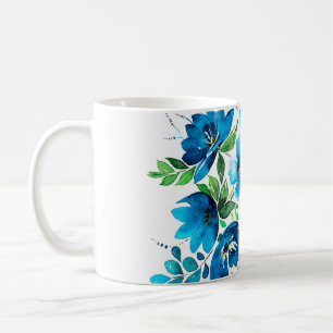 Aquarellbouquet in hellblauen Farben, zart fl Kaffeetasse