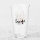 Aquarellbouquet mit Blume und Blätter Glas (Rückseite)
