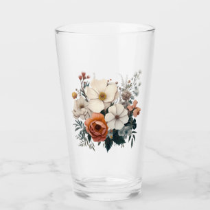 Aquarellbouquet mit Blume und Blätter Glas