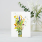 Aquarellbouquet sommerliche Blume Postkarte (Stehend Vorderseite)