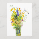 Aquarellbouquet sommerliche Blume Postkarte (Vorderseite)