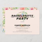 Aquarellbouquet und moderne Typografie in Blume Einladung (Vorne/Hinten)