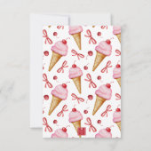 Aquarellbow Rosa Eiscreme Dankeskarte (Rückseite)