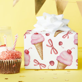Aquarellbow Rosa Eiscreme Geschenkpapier