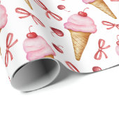 Aquarellbow Rosa Eiscreme Geschenkpapier (Rolleneckpunkt)
