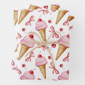 Aquarellbow Rosa Eiscreme Geschenkpapier Set (Beispiel)
