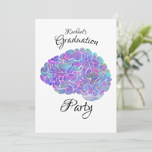 Aquarellbran Einladung (Stehend Vorderseite)