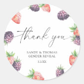 Aquarellbrände - Danke, dass Sie Gender enthüllen Runder Aufkleber (Vorderseite)