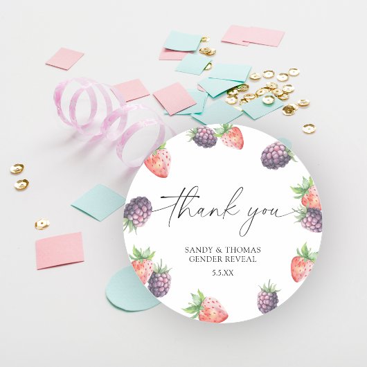 Aquarellbrände - Danke, dass Sie Gender enthüllen Runder Aufkleber