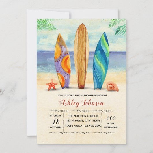 Aquarellbrandungseinladung Einladung (Vorderseite)