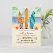 Aquarellbrandungseinladung Einladung (Stehend Vorderseite)