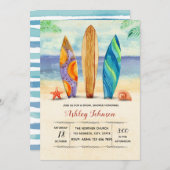Aquarellbrandungseinladung Einladung (Vorne/Hinten)