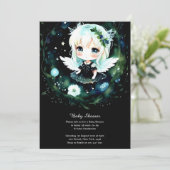 Aquarellbrasse Babydusche Einladung (Stehend Vorderseite)