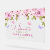 Aquarellbrasse Blossom Babydusche Willkommen Acrylschild (Winkel)