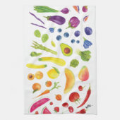Aquarellbrasse Veggies am Bauer Market Kitch Geschirrtuch (Vertikal)