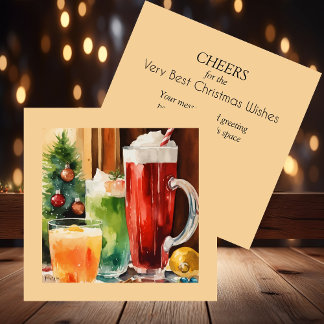 Aquarellbrauen des Weihnachtsmanns | Weihnachtsget Begleitkarte