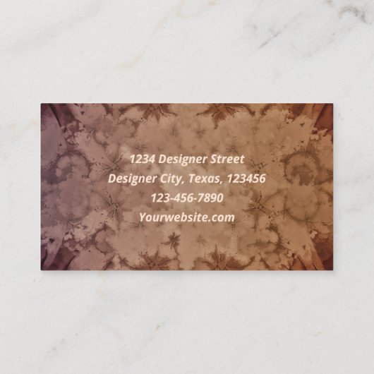 Aquarellbraun Beige Textur Antike Vintag Visitenkarte (Rückseite)