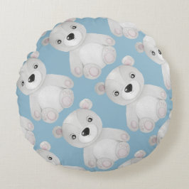 Aquarellbraun Blau Kinderzimmer Dekoration Rundes Kissen