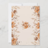 Aquarellbraun-Blume Save the Date Einladung (Rückseite)