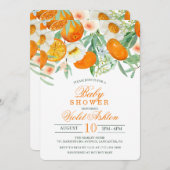 Aquarellbraun Blütendusche Einladung (Vorne/Hinten)