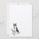 Aquarellbraun Collie Pet & Bloral Rosa Rose Einladung (Rückseite)