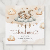 Aquarellbraun-Elfenbeinwolke: neun Boho-Federn Geschenkanhänger (Rückseite)