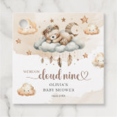 Aquarellbraun-Elfenbeinwolke: neun Boho-Federn Geschenkanhänger (Vorderseite)