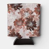 Aquarellbraun graues Blumenmuster. Dosenkühler (Vorderseite)