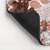 Aquarellbraun graues Blumenmuster. Mousepad (Ecke)