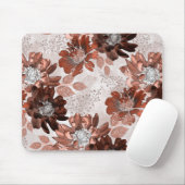 Aquarellbraun graues Blumenmuster. Mousepad (Mit Mouse)