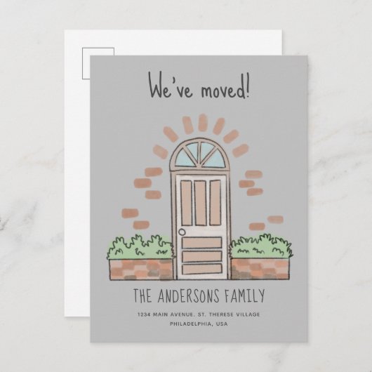 Aquarellbraun Tür spielend, wir haben grau verscho Ankündigungspostkarte (Vorne/Hinten)