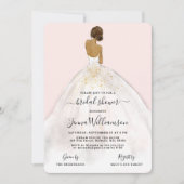 Aquarellbraut in Gown Bridal Dusche Einladung (Vorderseite)