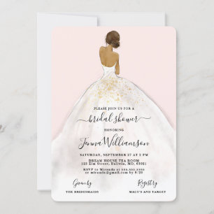 Aquarellbraut in Gown Bridal Dusche Einladung