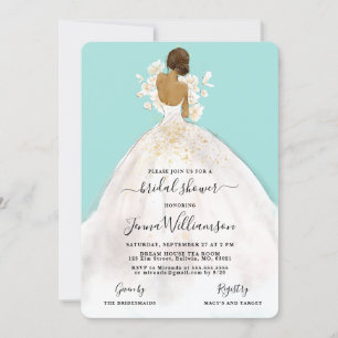 Aquarellbraut in Gown Bridal Dusche Einladung