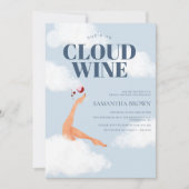 Aquarellbrücke auf Cloud Wine Brautparty Einladung (Vorderseite)