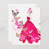 Aquarellbrücke Bläserbutterfly Gold Glitzer Feiertagspostkarte (Vorne/Hinten)