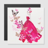 Aquarellbrücke Bläserbutterfly Gold Glitzer Magnetkarte (Vorne/Hinten)