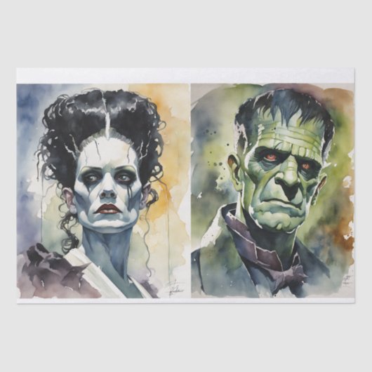 Aquarellbrücke Frankenstein & Frankenstein Seidenpapier (Vorderseite)