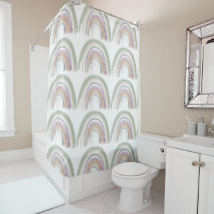 Aquarellbrunnen Geruchsfarben Boho Chic Dusche C Duschvorhang