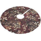 Aquarellbrunnen mit brauner und weißer Burgundy Polyester Weihnachtsbaumdecke (Schrägansicht)