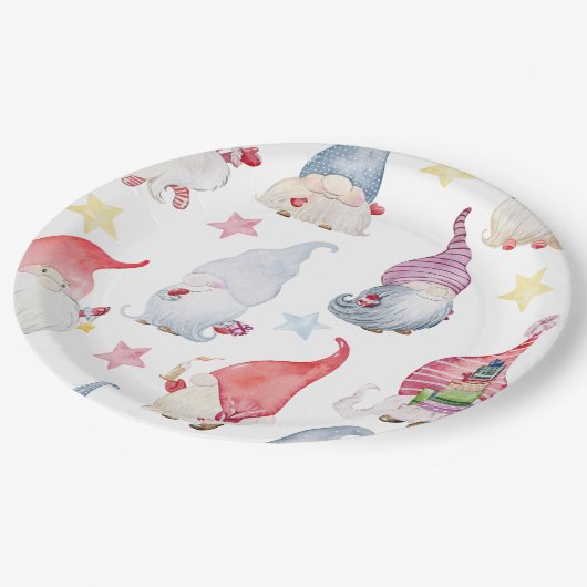 Aquarellbrunnen Pappteller (Schrägansicht)