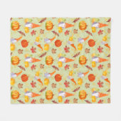 Aquarellbrunnen, Pumpkins und Blätter Fleece Bla (Vorderseite (Horizontal))
