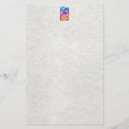 Aquarellbrunnenbogen-Rose Briefpapier (Vorderseite)