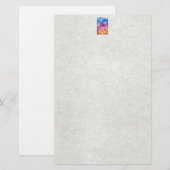 Aquarellbrunnenbogen-Rose Briefpapier (Vorne/Hinten)