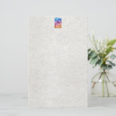 Aquarellbrunnenbogen-Rose Briefpapier (Stehend Vorderseite)