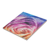 Aquarellbrunnenbogen-Rose Fliese (Seite)