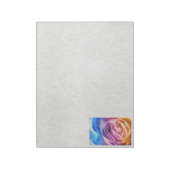 Aquarellbrunnenbogen-Rose Notizblock (Rotiert)